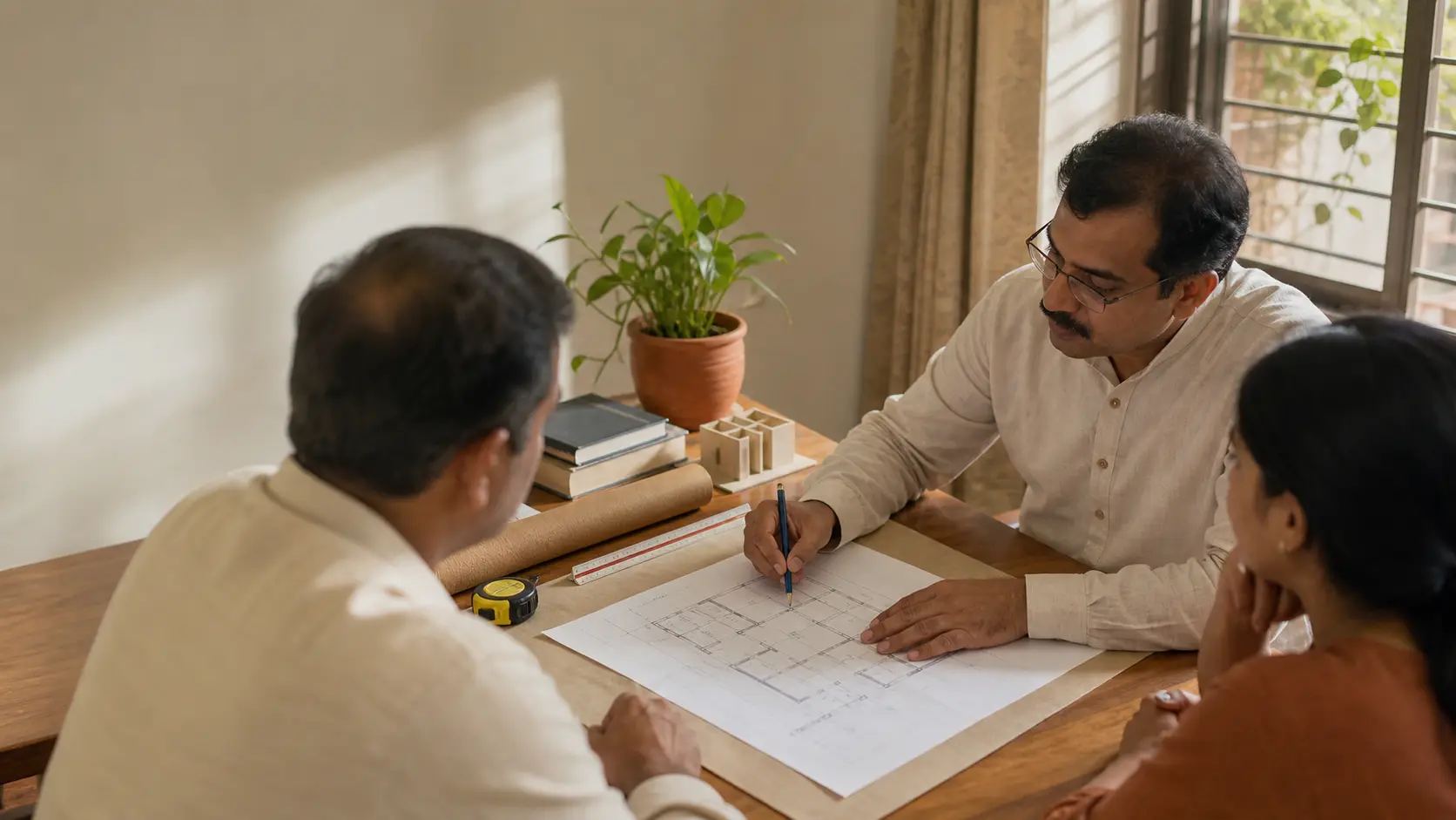 A Vastu consultation in an Indian home