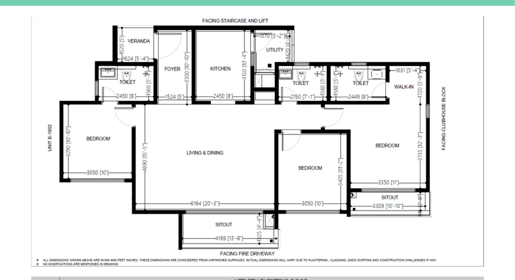 Indian apartment floor plan used by the audit studio